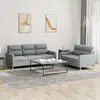 Image de Ensemble De Canapés 2 Pcs Avec Coussins Gris Clair Tissu Vidaxl