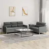 Image de Ensemble De Canapés 2 Pcs Avec Coussins Gris Foncé Tissu Vidaxl