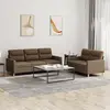 Image de Ensemble De Canapés 2 Pcs Avec Coussins Marron Tissu Vidaxl