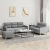 Image de Ensemble De Canapés 3 Pcs Avec Coussins Gris Clair Tissu Vidaxl