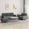 Image de Ensemble De Canapés 3 Pcs Avec Coussins Gris Foncé Tissu Vidaxl