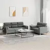 Image de Ensemble De Canapés 2 Pcs Coussins Gris Foncé Tissu Vidaxl