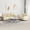Image de Ensemble De Canapés 2 Pcs Avec Coussins Crème Tissu Vidaxl