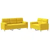 Image de Ensemble De Canapés 2 Pcs Avec Coussins Jaune Clair Tissu Vidaxl