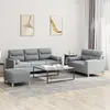 Image de Ensemble De Canapés 3 Pcs Coussins Gris Clair Tissu Vidaxl