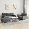 Image de Ensemble De Canapés 3 Pcs Coussins Gris Foncé Tissu Vidaxl