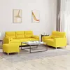Image de Ensemble De Canapés 3 Pcs Avec Coussins Jaune Clair Tissu Vidaxl