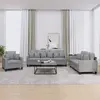 Image de Ensemble De Canapés 3 Pcs Coussins Gris Clair Tissu Vidaxl