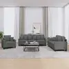 Image de Ensemble De Canapés 3 Pcs Coussins Gris Foncé Tissu Vidaxl