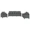 Image de Vidaxl ensemble de canapés 3 pcs coussins gris foncé tissu