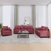 Image de Ensemble De Canapés 3 Pcs Avec Coussins Rouge Bordeaux Tissu Vidaxl