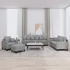Image de Ensemble De Canapés 4 Pcs Coussins Gris Clair Tissu Vidaxl