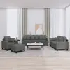Image de Ensemble De Canapés 4 Pcs Coussins Gris Foncé Tissu Vidaxl