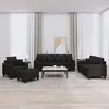 Image de Ensemble De Canapés 4 Pcs Avec Coussins Noir Tissu Vidaxl