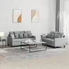 Image de Ensemble De Canapés 2 Pcs Avec Coussins Gris Clair Tissu Vidaxl