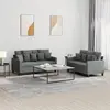 Image de Ensemble De Canapés 2 Pcs Avec Coussins Gris Foncé Tissu Vidaxl