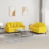 Image de Ensemble De Canapés 2 Pcs Avec Coussins Jaune Clair Tissu Vidaxl