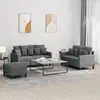 Image de Ensemble De Canapés 3 Pcs Avec Coussins Gris Foncé Tissu Vidaxl