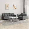 Image de Ensemble De Canapés 2 Pcs Avec Coussins Gris Foncé Tissu Vidaxl