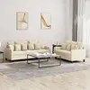 Image de Ensemble De Canapés 2 Pcs Avec Coussins Crème Tissu Vidaxl