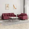 Image de Ensemble De Canapés 2 Pcs Avec Coussins Rouge Bordeaux Tissu Vidaxl