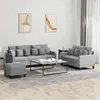 Image de Ensemble De Canapés 3 Pcs Avec Coussins Gris Clair Tissu Vidaxl