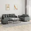 Image de Ensemble De Canapés 3 Pcs Avec Coussins Gris Foncé Tissu Vidaxl
