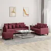 Image de Ensemble De Canapés 3 Pcs Avec Coussins Rouge Bordeaux Tissu Vidaxl