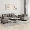 Image de Ensemble De Canapés 3 Pcs Avec Coussins Taupe Tissu Vidaxl