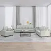 Image de Ensemble De Canapés 3 Pcs Avec Coussins Gris Clair Velours Vidaxl