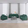 Image de Ensemble De Canapés 3 Pcs Avec Coussins Vert Foncé Velours Vidaxl