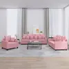 Image de Ensemble De Canapés 3 Pcs Avec Coussins Rose Velours Vidaxl