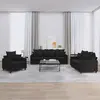 Image de Ensemble De Canapés 3 Pcs Avec Coussins Noir Velours Vidaxl
