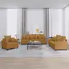 Image de Ensemble De Canapés 3 Pcs Avec Coussins Marron Velours Vidaxl
