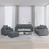 Image de Ensemble De Canapés 4 Pcs Avec Coussins Gris Foncé Velours Vidaxl