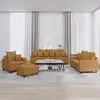 Image de Ensemble De Canapés 4 Pcs Avec Coussins Marron Velours Vidaxl