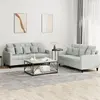 Image de Ensemble De Canapés 2 Pcs Avec Coussins Gris Clair Velours Vidaxl