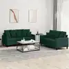 Image de Ensemble De Canapés 2 Pcs Avec Coussins Vert Foncé Velours Vidaxl