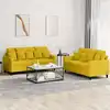 Image de Ensemble De Canapés 2 Pcs Avec Coussins Jaune Velours Vidaxl