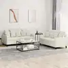Image de Ensemble De Canapés 2 Pcs Avec Coussins Crème Velours Vidaxl