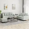 Image de Ensemble De Canapés 3 Pcs Avec Coussins Gris Clair Velours Vidaxl