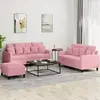 Image de Ensemble De Canapés 3 Pcs Avec Coussins Rose Velours Vidaxl