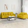 Image de Ensemble De Canapés 2 Pcs Avec Coussins Jaune Velours Vidaxl