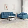Image de Ensemble De Canapés 2 Pcs Avec Coussins Bleu Velours Vidaxl