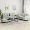 Image de Ensemble De Canapés 3 Pcs Avec Coussins Gris Clair Velours Vidaxl