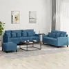 Image de Ensemble De Canapés 3 Pcs Avec Coussins Bleu Velours Vidaxl