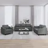 Image de Ensemble De Canapés 3 Pcs Avec Coussins Gris Foncé Tissu Vidaxl