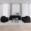 Image de Ensemble De Canapés 3 Pcs Avec Coussins Noir Tissu Vidaxl