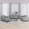 Image de Ensemble De Canapés 4 Pcs Avec Coussins Gris Clair Tissu Vidaxl
