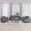 Image de Ensemble De Canapés 3 Pcs Coussins Gris Foncé Tissu Vidaxl